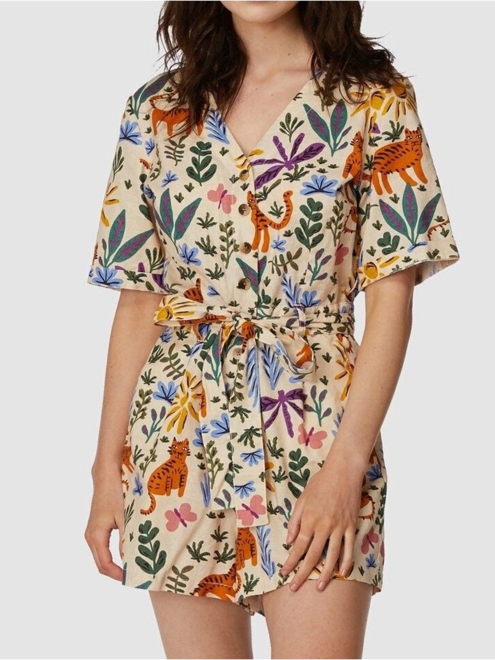 Princess Highway x ModCloth Tiger Playsuit Size 16AU
